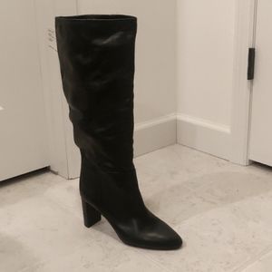 New!Leather Essex Lane Black EL-Mallore Tall Heeled Boot Size 10 M / 42